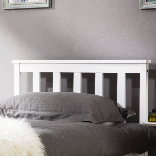 3ft Single Pine Wood Bed Frame – Solid Slats, White Finish (90×190cm)