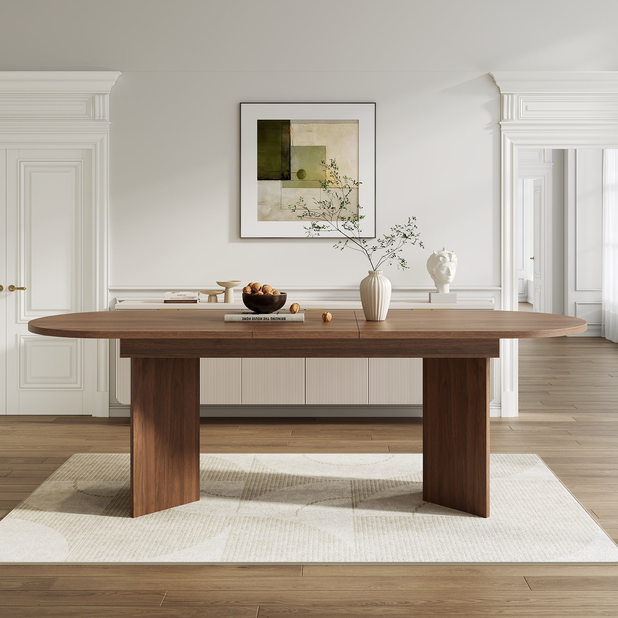 Extendable Walnut Dining Table 160-200 x 90cm - Seats 6-8