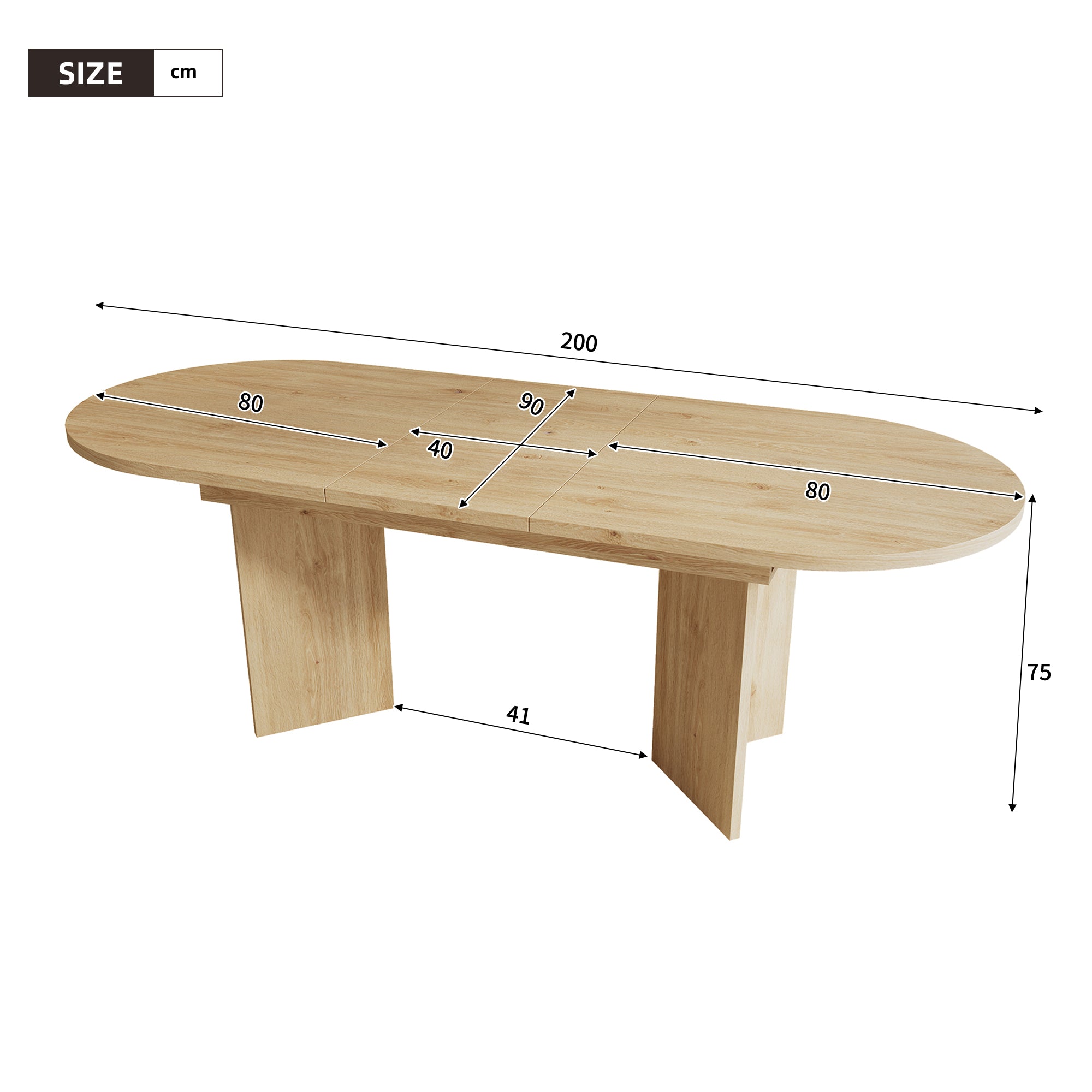 Extendable Oak Dining Table 160-200 x 90cm - Seats 6-8