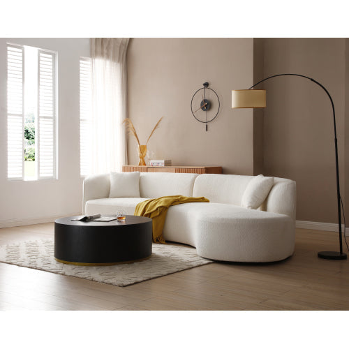 Luxury Modern Style Living Room Upholstery Curved Sofa with Chaise