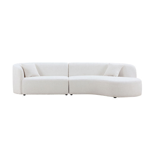 Luxury Modern Style Living Room Upholstery Curved Sofa with Chaise