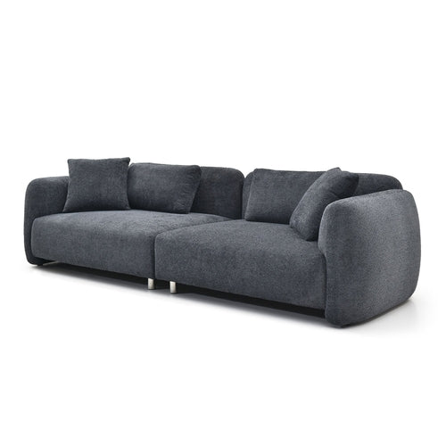 110.23 Inches Teddy Velvet Sofa, Mid Century Sofa 3 Seater Couch with