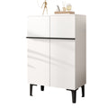 Modern Shoe Cabinet with Double Doors – Adjustable Shelves, White/Black