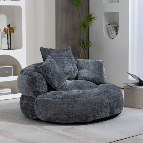 COOLMORE Chenille Lazy Sofa Bean Bag Chair – High Back Floor Lounger with 3 Pillows
