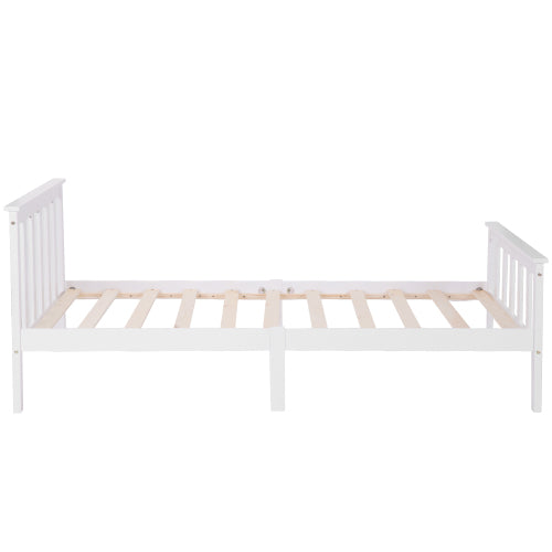 3ft Single Pine Wood Bed Frame – Solid Slats, White Finish (90×190cm)